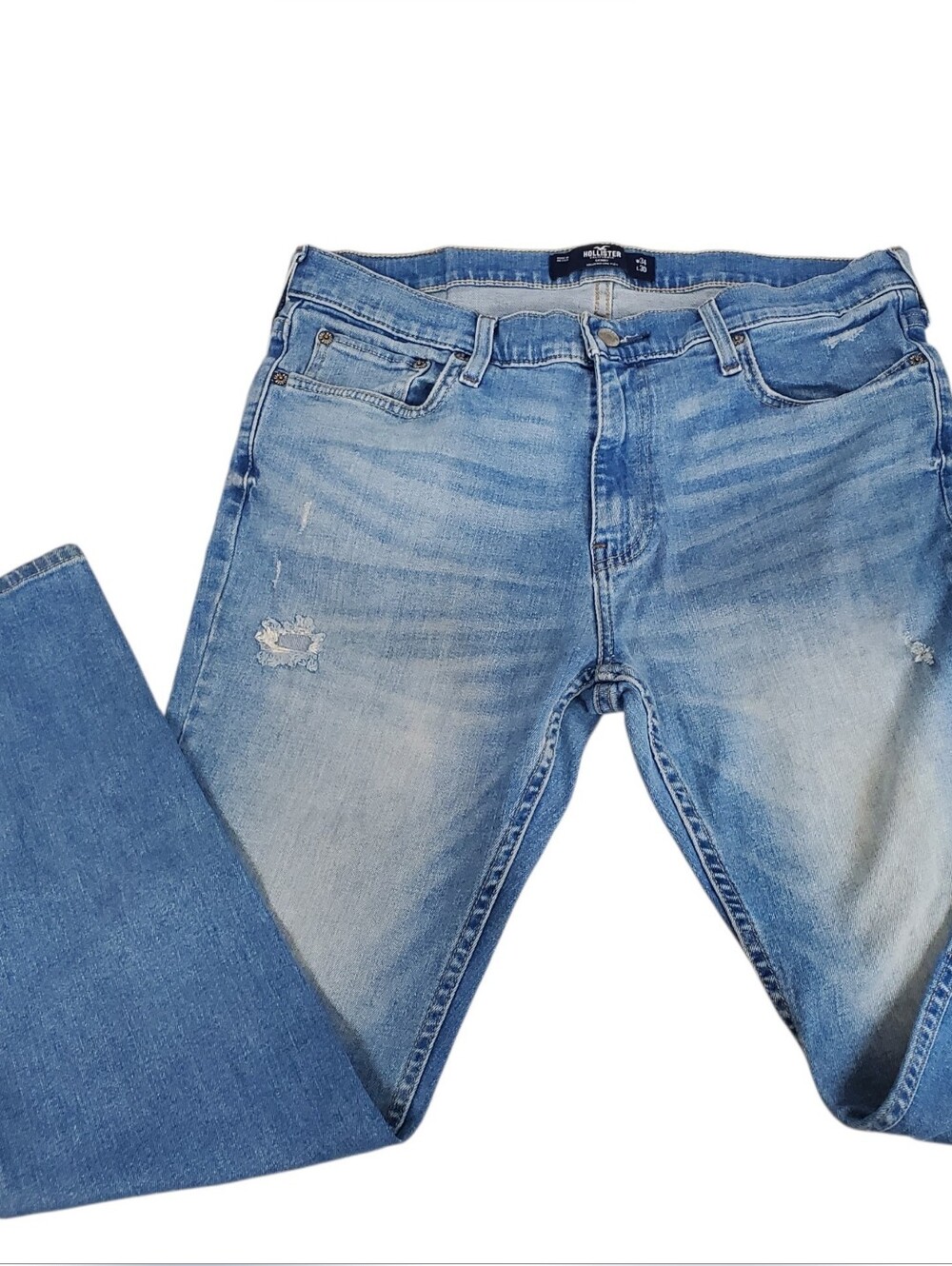 Hollister Skinny Epic Flex Jeans Preppy Size 34x30 Distressed Mencore Guycore
